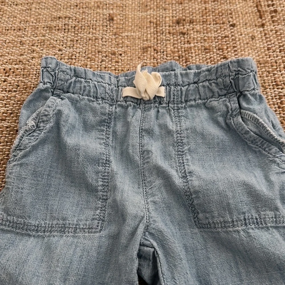 Baby Gap Paper Bag Waist Denim Chambray Jeans Pants 6-12 Months